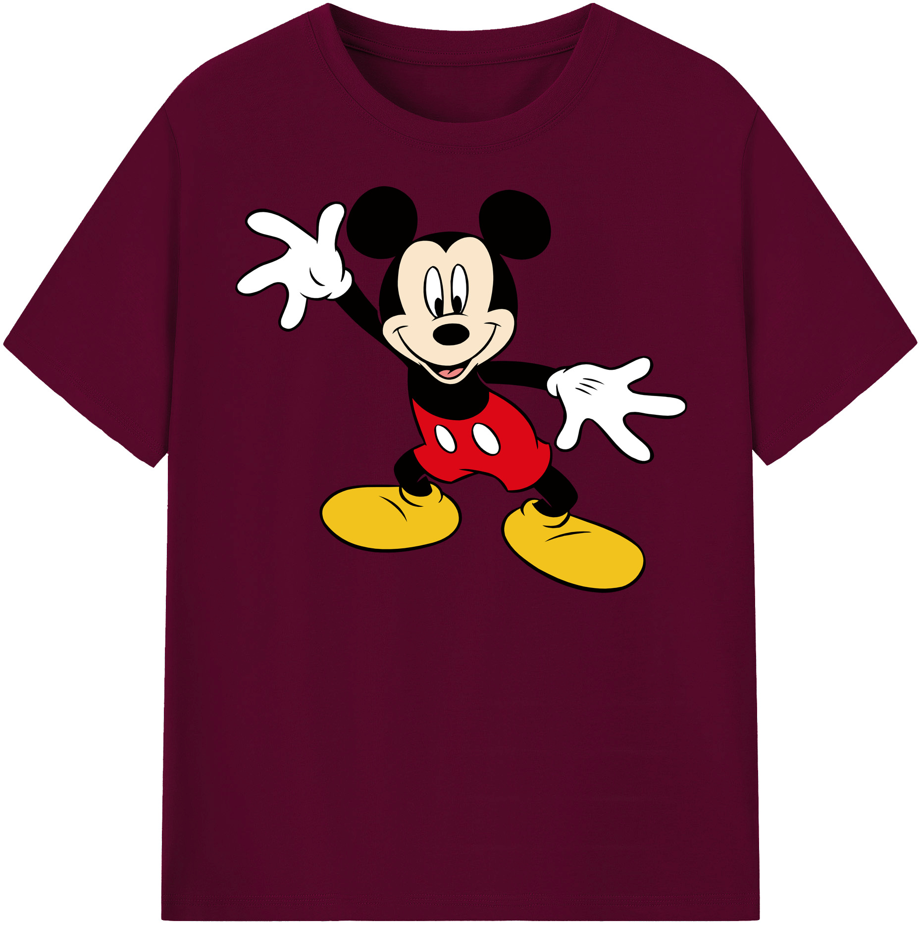 （画像用） ミッキーマウス Mickey Mouse レディースカジュアルプリントTシャツ（綿100％）
